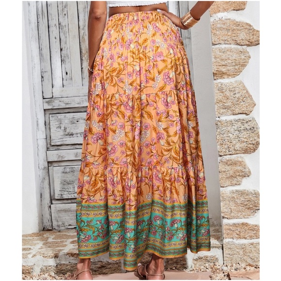 Boho Floral Print Maxi Skirt - Picture 7 of 7